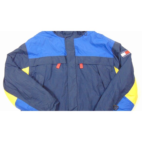 Vintage Tommy Hilfiger Mens Ski Jacket Size XXL Fleece Hooded Flag Logo Blue 2XL - Picture 5 of 16